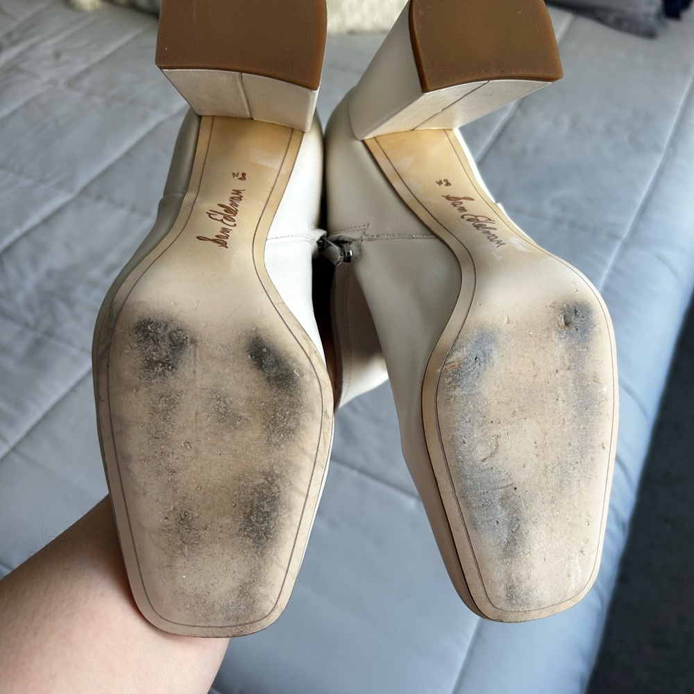 Sam Edelman Codie Square Toe Bootie In Bright Whi… - image 4